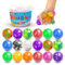 LESONG 18 Stück Mini Stress Balls, Mini Stressball Squishy Ball mit Wasserperlen, Anti Stress Ball Quetschball Squeez Spielzeug für Kinder Erwachsene Geburtstag Geschenke ADHD Autismus
