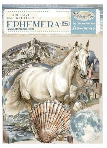 Stamperia - Ephemera for Scrapbooking, Albums, Card Making, Bullet Journalling and More, Adhesive Paper Cut Outs, Easy to Apply, Perfect for Hobbies, Crafts, and Gifting (Silent Sea)