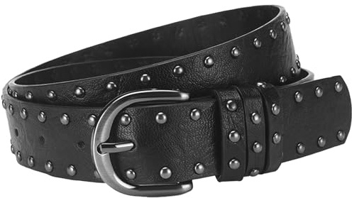 AIEOE Western Cowgirl Hip Hop Rock Ceinture à Clous Femme Homme Mode Punk Ceinture en Cuir PU 3,3 * 107 cm