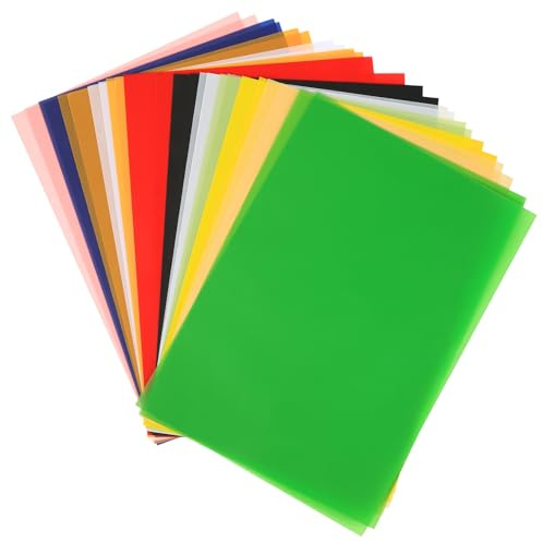 24 Stück Transparentpapier Buntes Papier A4, 12 Farben Transparentpapier Bedruckbar, Pergamentpapier zum Basteln, Laternenpapier Bastelpapier Transparent Buntpapier A4 zum Basteln Laterne Papier