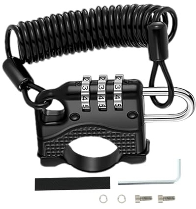 Nixiara Cadenas Pour Casque De Moto - Gadget de Protection de Casque Anti-Vol à Combinaison Numérique,Antivol Rétractable | Pour Adultes Hommes Femmes Parking Extérieur Moto Vélo Électrique Garage De