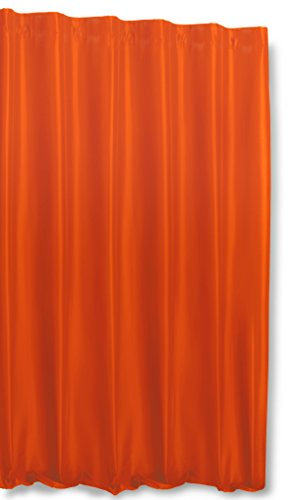 Haus und Deko Thermogardine Wildseide Optik extra breit 245x245 cm Blickdicht Kräuselband orange hell Vorhang Polar Fleece Übergardine Gardine