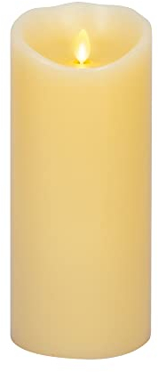 Luminara Candela a LED classica a forma di fiamma artificiale, realistica, con fiamma mobile, luci a LED a batteria, non profumata, pronta per il telecomando, colore avorio, 10,2 x 22,9 cm
