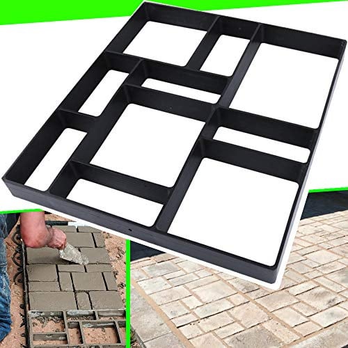 17.5x15.5x1.5 CJGQ Walk Path Maker Reused Concrete Molds Pathmate Stone Molding Stepping Stone Paver Walk Way DIY Path Paving Garden Yard Patio Mold (10-Grid)