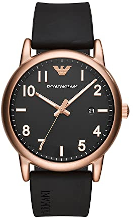 Emporio Armani Orologio Analogico Quarzo Da Uomo Con Cinturino In Silicone Ar11097