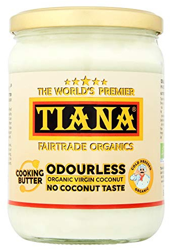 Odourless Coconut Cooking Butter 500ml – Organic Virgin, Cold-Pressed & Unrefined Coconut Oil – Neutral Taste, Heat-Stable Vegan Butter Alternative for Frying, Baking & Roasting – TIANA