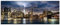 ARTland Wanddeko Glasbilder Wandbild Glas Bild einteilig 125x50 cm Querformat Städte USA Amerika New York Skyline Nacht Manhattan Hudson River T0WB
