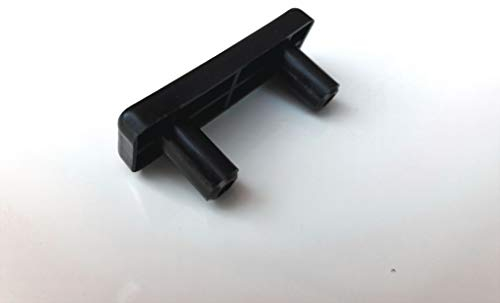OuM 20 Stück Rechteckige Möbelgleiter mit 2 Zapfen, Schwarz, Kunststoff (Polypropylen), 50mm Länge