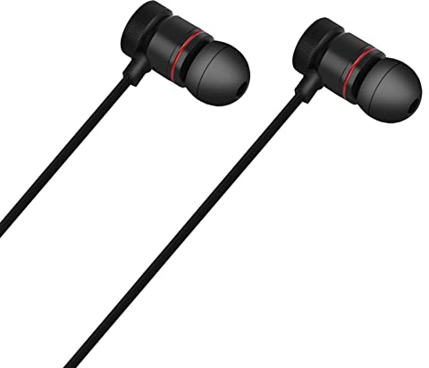 Lazmin Auriculares Deportivos inalámbricos Bluetooth con tecnología V4.1 de múltiples Pares incorporados Imanes, largas Horas de Espera y Tiempo de conversación con una Carga Completa (Negro)