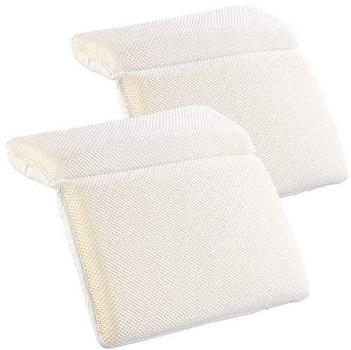 Newgen Medicals Nackenkissen Badewanne: 2er-Set Badewannen-Kissen aus Schaumstoff (Badewannennackenkissen, Rückenkissen Badewanne, Anti Rutsch)