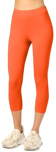 Merry Style Capri Leggings Damen 3/4 Baumwolle Stretch MS10-199 (Rost,3XL)