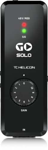 TC Helicon GO SOLO HD Audio/MIDI Interface for Mobile Devices | Connect directly to iOS, Android, Mac and PC using included USB or MFi Lightning Cables | Black
