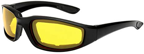 prasku Motorradbrille Brille, Gepolsterte Motorradbrille PC Rahmen UV400, Gelb