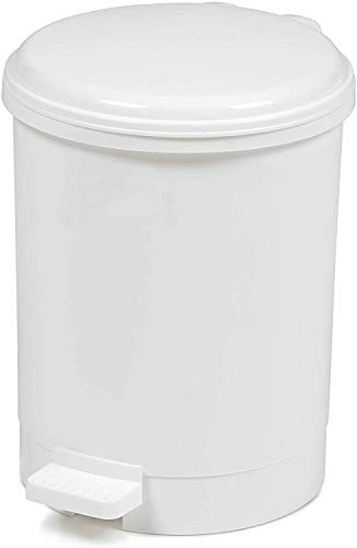 Chabrias Ltd 6 Pack, 20 Litre White Waste Bin With Removable Liner, Recycling Bin, Commercial Utility Waste, Pedal Bin, Indoor Bins For Kitchen, White Bin, Office Bin