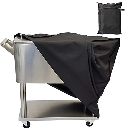 Cooler Cart Cover COOSOO Universal Outdoor Waterproof Cooler Bar Cart, Burner Covers Protective Cover Fit for Most 80 QT Rolling Cooler for Beverage Cart, Rolling Ice Chest, Party Cooler