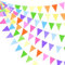 10 m Lange Regenbogen-Wimpelkette, Banner, Bunte Wimpelkette, Stoff, Dreiecks-Flagge, Girlande, wiederverwendbar, für Geburtstag, Hochzeit, Babyparty, Jahrestag, Festivals, Party-Dekorationen