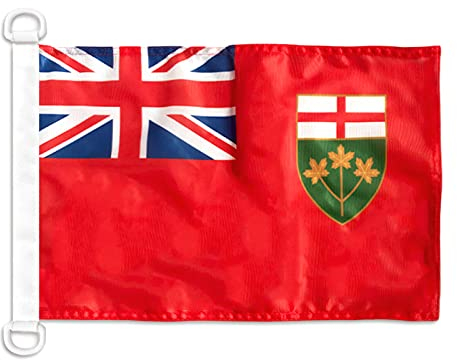 AZ FLAG Bootsflagge Ontario 45x30 cm, Aussenverwendung - Ontario Bootsfahne Aus Gestricktem Polyester Mit Plastikringen