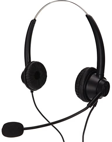 H360D-2.5 Call Center Headset, Corded Headsets Stereo with HD Mic, Business Headset for Office Call Center Teleconferencing, 2.5mm plug, black