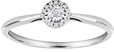 JC Trauringe Damenring Solitär-Ring 585 Weißgold Verlobungsring mit Diamanten Vorsteckring 110 017BR6 (56 (Ø 17,8 mm), 0.105)