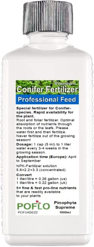 POFLO Conifers Plant Food - Pinophyta Liquid Fertilizer HighTech NPK, Root, Soil, Foliar Fertiliser (1000ml)
