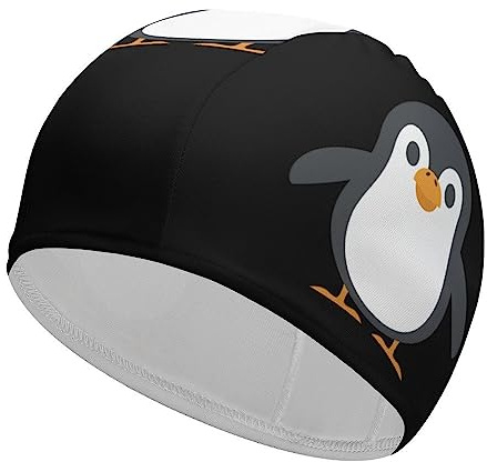 Gorro de natación divertido de pingüino para adultos, Gorros de Piscina para hombres y mujeres, pelo largo y corto
