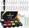 EBANKU Spinnen Nagelgel Set, 12 Farben, Nagelkunst Drahtzeichnungsgel, reflektierendes Zeichnungsnagel Spinnengel Zeichnungsgel für Linien mit 15 Nagelkunstpinseln für Nageldesign, Home Nail Tech