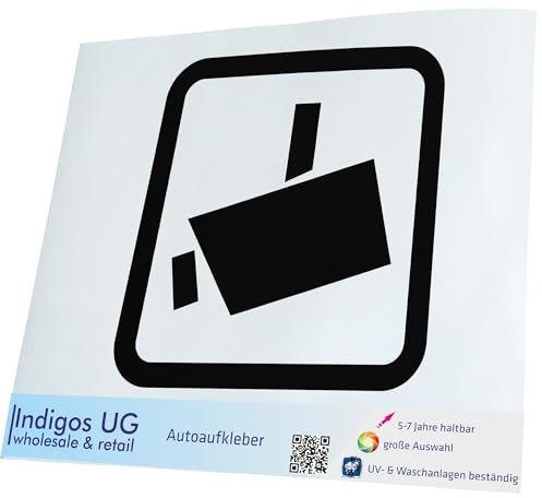 Aufkleber - Autoaufkleber - JDM - Die cut - Auto - 200x200 mm - Videoüberwacht - Videokamera - Sicherheit - Achtung Kamera - schwarz - Heckscheibe - Heckscheibenaufkleber - Sticker - Tuning