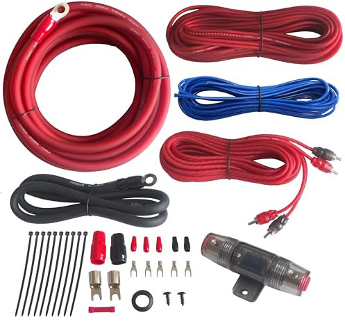 RonDexy True 4 Gauge Car Audio Cable Amp Wiring Kit- 2 Channel CCA Power Cable Amplifier Install Wiring Kit 17ft 4AWG Power Wire RD04AK4