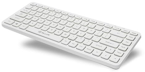 TELLUR Tastiera Wireless, Mini Tastiera Senza Fili per PC, Laptop, Smart TV, Nano Ricevitore USB 2,4Ghz, Layout Italiano QWERTY, Silenzioso e Sottile (bianco)