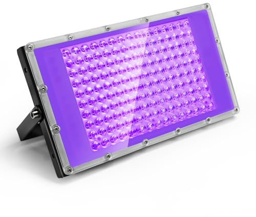 LZD 100W LED UV-Schwarzlicht, Schwarzlichtstrahler, IP66 wasserdichtes Schwarzlicht mit europäischem Standardstecker, geeignet für Partys, Weihnachten, Halloween, Aquarium usw.