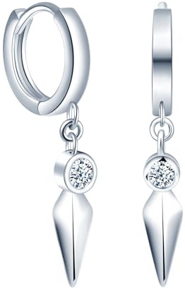 MOOFUN Zirkon Kegel Ohrhänger Silber 925 Ohrringe Damen Ohrringe Creolen Hängend Ohrring Ohrschmuck Ohringe für Mama Beste Freundin Teenager Mädchen Oma Schwester Frauen Geschenk Geburtstagsgeschenk