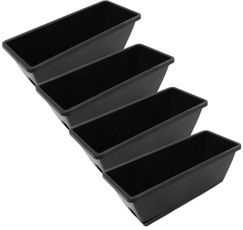 Sosoport Ensemble De Jardinières Rectangulaires en Résine Plastique avec Soucoupes pour Décoration Dintérieur