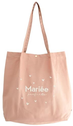 Manahia Tote bag brodé Mariage - Mariée parfaite - Cadeau Mariée - Sac Mariée - Sac cabas brodé avec poche - Cadeau mariage - Annonce mariage - cadeau EVJF - Demande mariage - Future Mariée