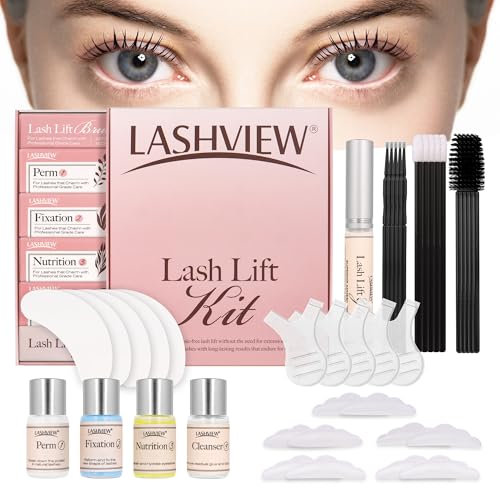 LASHVIEW Lash Lift Kit, Eyelash Perm Kit, Professional Eyelash Curling Lash Extension Set,Lash Curling, Semi-Permanent Curling Perming Wave Suitable For Salon