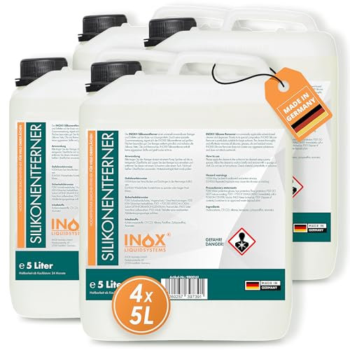INOX® - Silikonentferner 4x5L IX400 | Der Silikonreiniger entfernt mühelos Fette, Öle & Silikon | Intensive Reinigung | Wachsentferner für Autolack | Besonders schonend