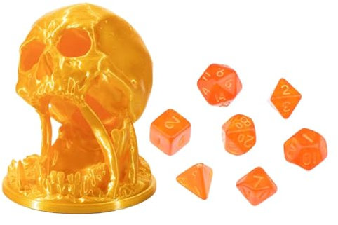 Totenkopf Würfelturm, 3D Gedrucktes D & D Würfelturm Set, Totenkopf Design Würfelturm Mit 7 Teiligen D20 Würfeln, Tisch Rollenspiel Würfel Rollturm, Für Kinder Und Erwachsene