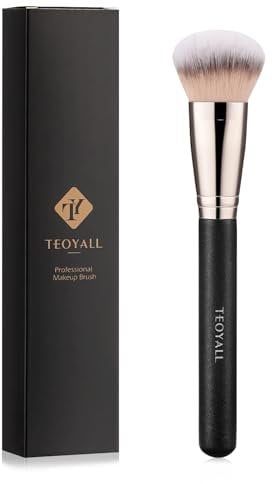 TEOYALL gewölbter Fundamentpinsel, weiche dichte synthetische Borsten Mischpinsel für flüssige Creme Foundation Bronzer Kontur