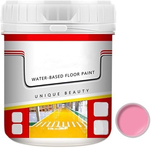 Generic Nante Wind Floor Paint, Quick-Dry Anti-Slip Water-Based, Concrete & Stone Floor Paint, Golden Silk Epoxy, 500g, Pink