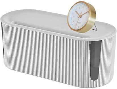 White Wire Organizer Box no-rdic Cable Management Box Desktop Wire Organizer Box ABS Wire Storage Extension Hider for Desk Home Kitchen 31x13.5x12.5 Cm