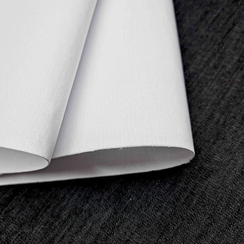 TFG Heavyweight Iron On Buckram Fusible Woven Cotton Extra Stiff 650 GSM Double Layer Fabric Backing Interfacing 90cm Wide Easy to Use Single Sided (50 cm)