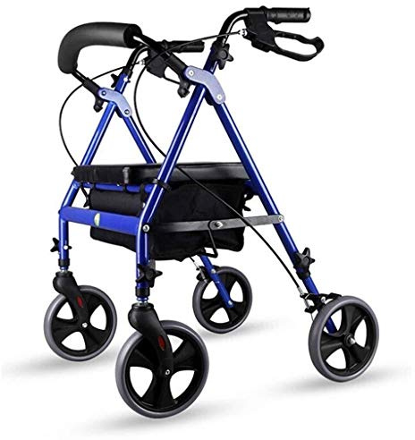 XYQUTQMK Mobility Walker Wheel Rollator für ältere Menschen - Aluminium-Klapp-Gehhilfe, höhenverstellbarer Wagen Mobility Walker Doppelter Komfort