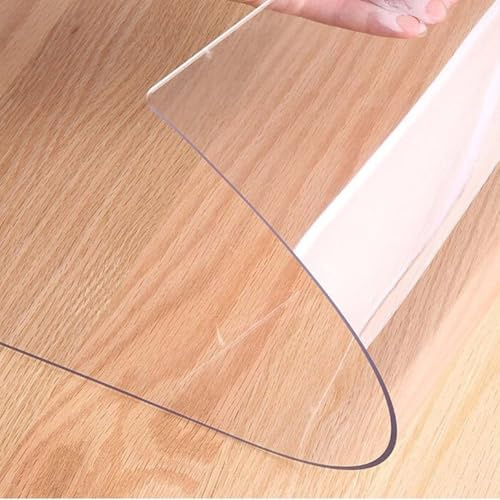 Gruytoie Mantel Transparente Rectángulo 50x100cm, Transparente PVC Protector Mesa Espesor 1mm, Mantel Impermeable Transparente Limpiable, para la Cocina el Comedor