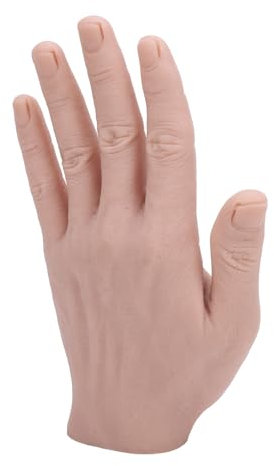 Silicone Male Hand Model,Reusable Simulation Silicone Artificial Hand Model,Bendable Artificial Hand for Festival Props Painting Practice (Left Hand)