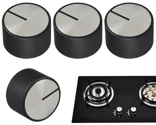 4 Pezzi manopole piano cottura,6MM Copertura Pomello Accessori di Ricambio per Fornello a Gas Universale,ricambi piano cottura,manopole piano cottura,pomelli piano cottura,piano cottura fuochi gas