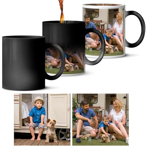 Personalised Magic Photo Mug - Custom Heat Changing Mug with Your Own Photo & Text - Colour Reveal Coffee Cup - Unique Gift for Birthdays, Christmas, Weddings - Premium Ceramic, 11oz, Surprise Effect