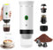 VHV Machine à Cafe Portable,3 En 1 Cafetière à Expresso Chauffage Électrique,12V Expresso Cafetière Rechargeable,Pour Bureau,Voyage, Maison,Compatible avec les Capsules Espresso et Café Moulu (Blanc)