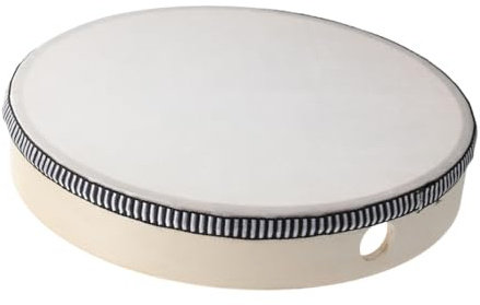 FIXOSHEE Holz Tamburin Handtrommel Groß Pädagogisches Orff Musikinstrument für Trommel Spielerisch von Koordination Kreativität und Rhythmusgefühl