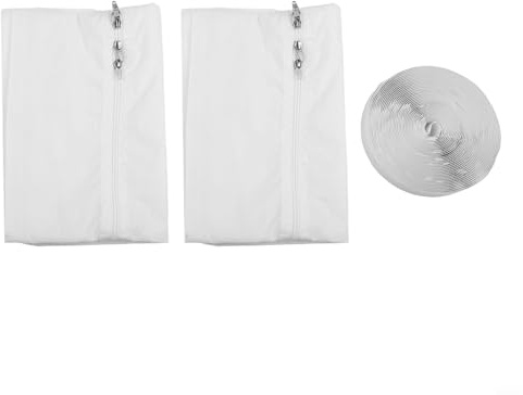 Guarnizione portatile per finestra del condizionatore d'aria per finestra a doppia sospensione, 190 x 230 cm, impermeabile, panno sigillante con cerniera, kit tubo di scarico AC (230 x 40 cm)