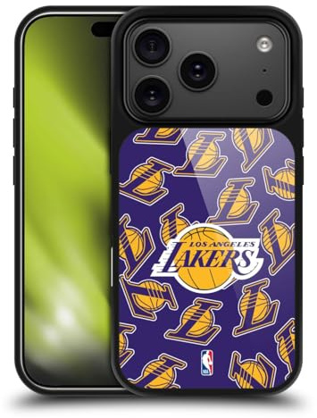 Head Case Designs Offizielle NBA Muster Los Angeles Lakers Gel Armour Hülle [Militärischer Schutzgrad] kompatibel mit Apple iPhone 17 Pro