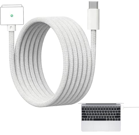 1 PCS 2M USB C to Magnetic 3 Charging Cable,Nylon Braided Type C Charger Cables,140W PD Fast Charging Cable Compatible with MacBook Pro M1 2021/M2 2023,MacBook Air( M4 2025,M2,M3/M3 Pro/M3 Max 2024)